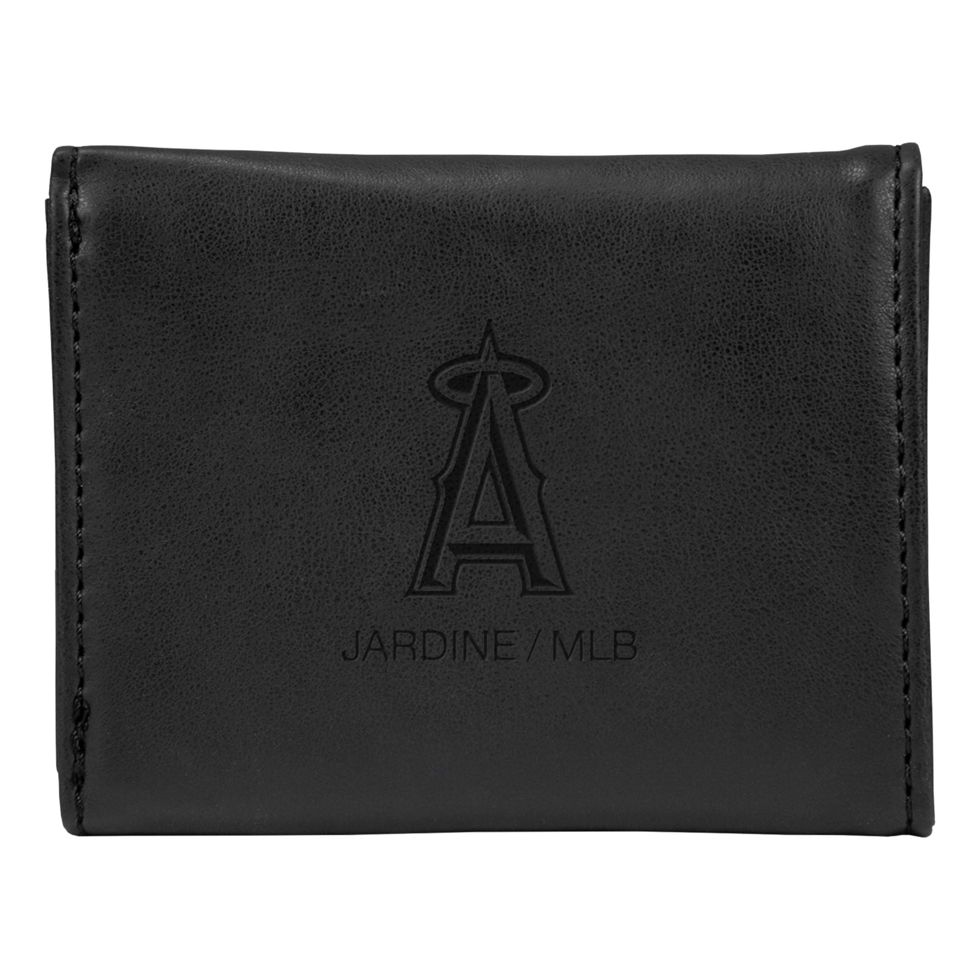 Los Angeles Angels Black Laser-Engraved Trifold Wallet