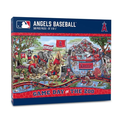 Los Angeles Angels Fanpoint 10.5" x 28" Game Day at the Zoo 500-Piece Puzzle