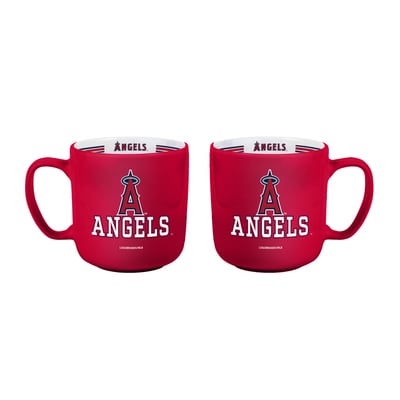 Los Angeles Angels Logo Brands Two-Piece 15oz. Stripe Mug Set