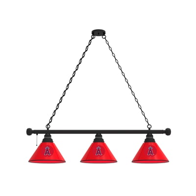 Los Angeles Angels 3-Shade Billiard Light with Black Fixture