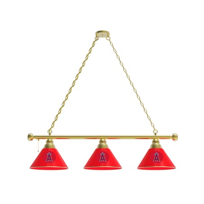Los Angeles Angels 3-Shade Billiard Light with Brass Fixture