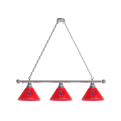 Los Angeles Angels 3-Shade Billiard Light with Chrome Fixture