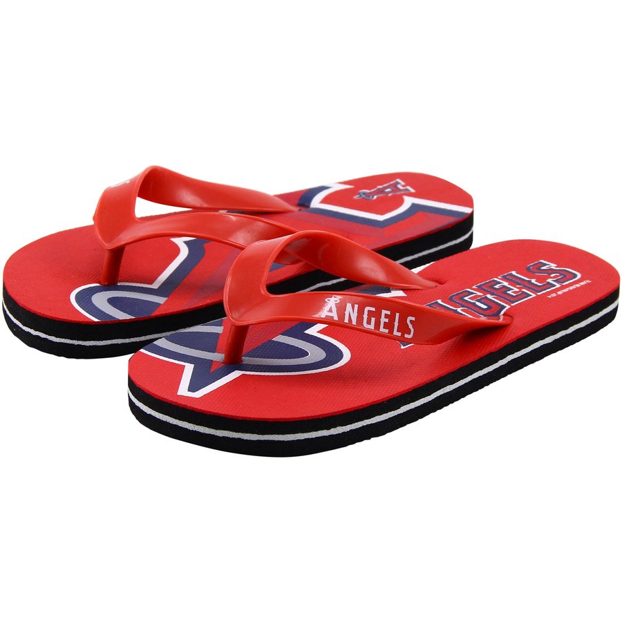 Los Angeles Angels Youth Mascot Flip Flops - Red/Navy Blue
