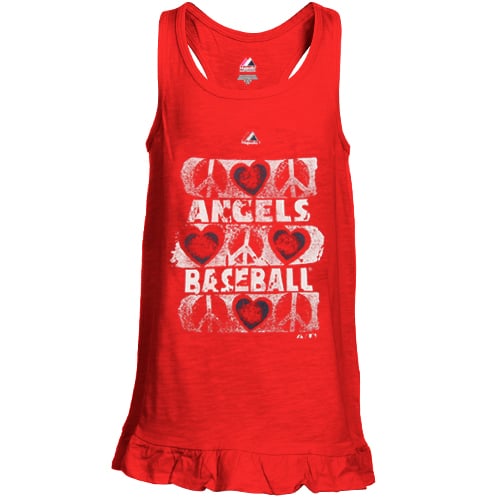 Majestic Los Angeles Angels Youth Girls Flutterball Tank Top - Red