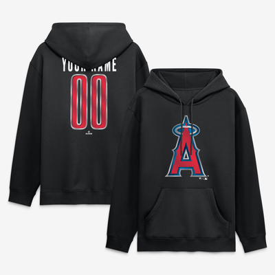 Los Angeles Angels Big & Tall Forged Mascot Personalized Name & Number Hoodie - Black