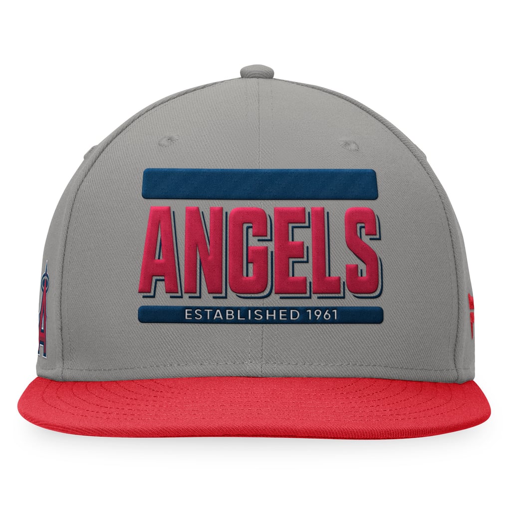 Angel Red Line Men's Los Angeles Angels Fanatics Gray/Red Line Drive Two-Tone Snapback Hat