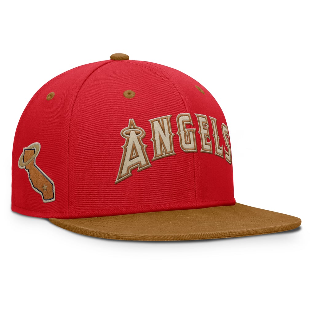 Men's Los Angeles Angels Fanatics Red/Tan Splinter Fitted Hat