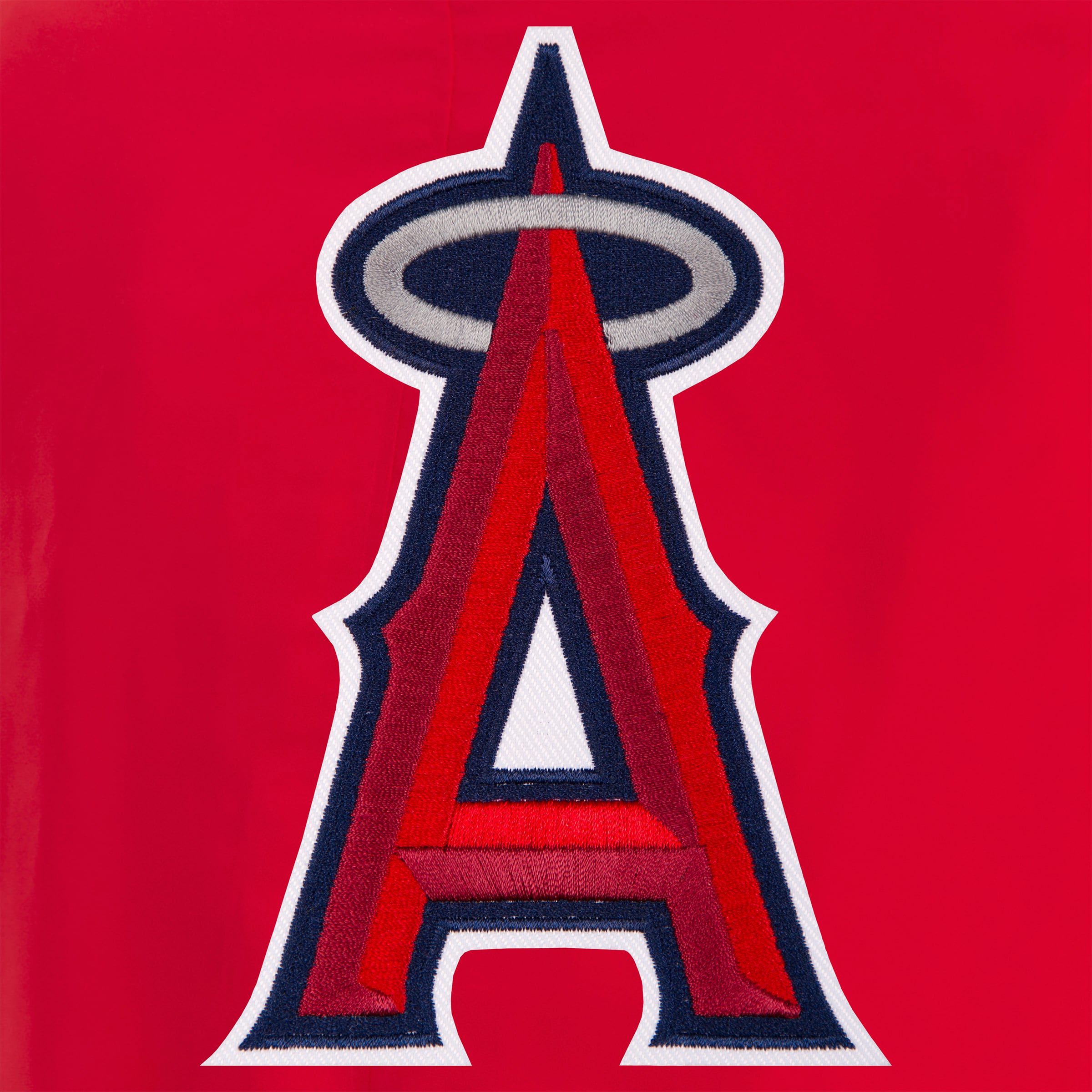 Men's Los Angeles Angels JH Design Red Full-Zip Nylon Bomber Jacket
