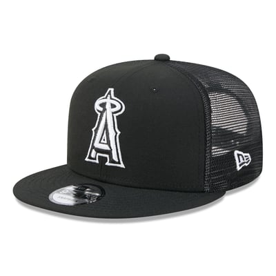 Los Angeles Angels New Era 9FIFTY Adjustable Trucker Hat - Black