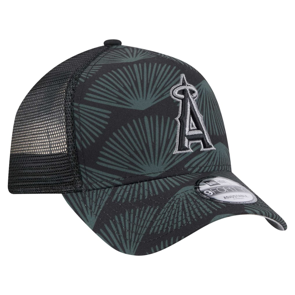 Men's Los Angeles Angels New Era Black 9FORTY A-Frame Trucker ...