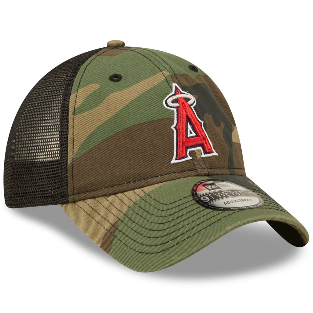 Men's Los Angeles Angels New Era Camo 9TWENTY Trucker Snapback Hat