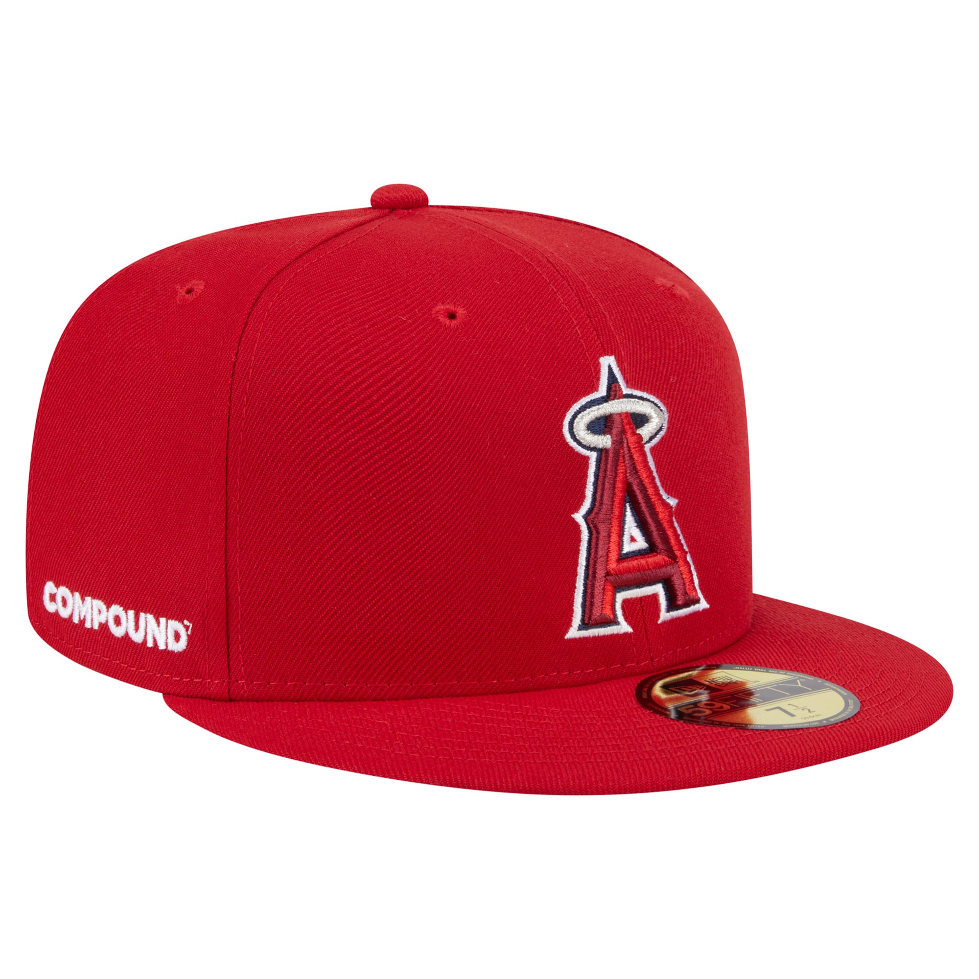 Men's Los Angeles Angels x COMPOUND New Era Red 59FIFTY Fitted Hat