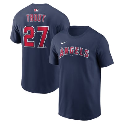 Mike Trout Los Angeles Angels Nike Home Name & Number T-Shirt - Navy