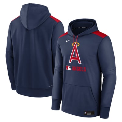 Los Angeles Angels Nike Authentic Collection Performance Pullover Hoodie - Navy
