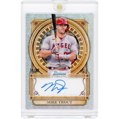 Mike Trout Los Angeles Angels Autographed 2023 Bowman Sterling Opulence #SOA-MT #31/99 Card