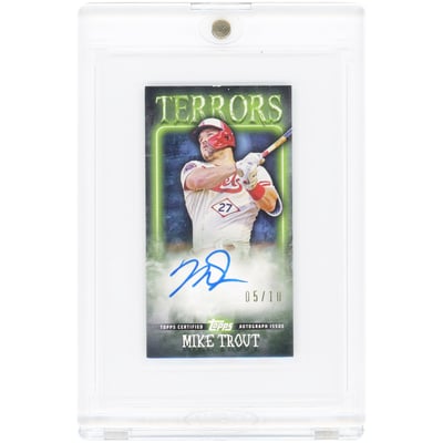 Mike Trout Los Angeles Angels Autographed 2023 Topps RIP Tear Card Terrors Mini #TCTA-MT #5/10 Card