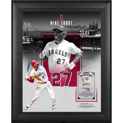 Mike Trout Los Angeles Angels Fanatics Authentic Framed 11" x 14" Showcase Collage with a Piece of Game-Used Ball - Limited Edition of 250