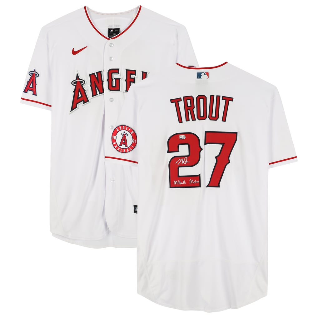 Autographed Los Angeles Angels Mike Trout Fanatics Authentic White