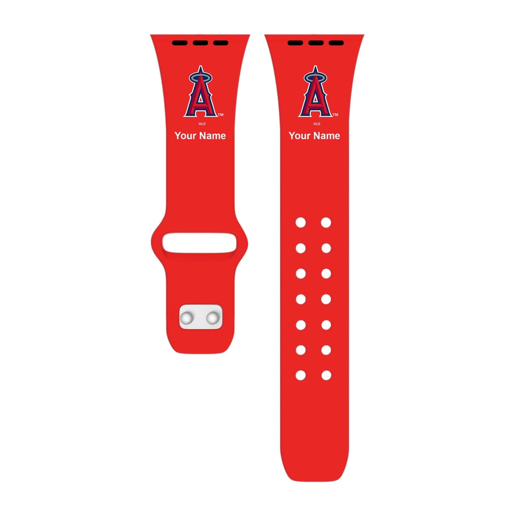 Los Angeles Angels Red Personalized Silicone Apple Watch Band
