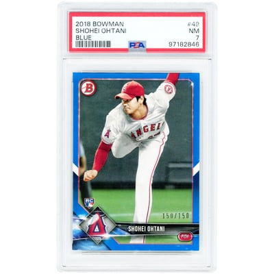 Shohei Ohtani Los Angeles Angels 2018 Bowman Blue Paper #49 #150/150 PSA Authenticated 7 Rookie Card