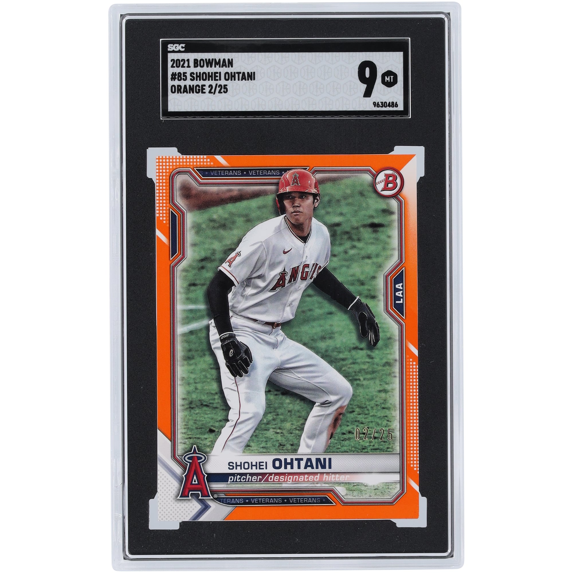 Shohei Ohtani Los Angeles Angels 2021 Bowman Orange #85 #2/25 SGC 