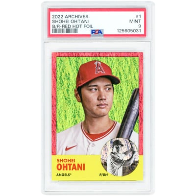 Shohei Ohtani Los Angeles Angels 2022 Topps Archives Red Hot Foil #1 #3/50 PSA Authenticated 9 Card 