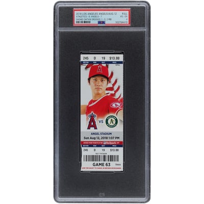 Shohei Ohtani Los Angeles Angels Fanatics Authentic August 12, 2018 PSA Authenticated 4 Ticket