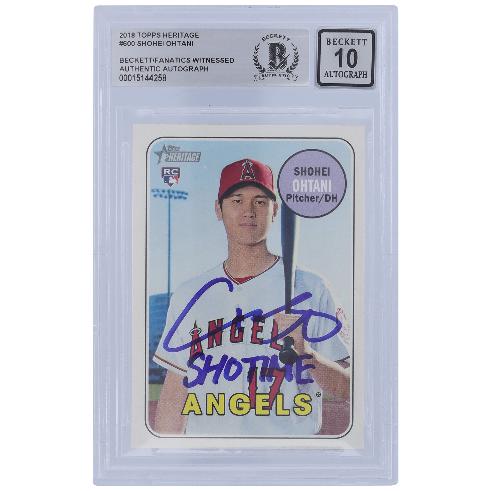 Shohei Ohtani Los Angeles Angels Autographed 2018 Topps Heritage 
