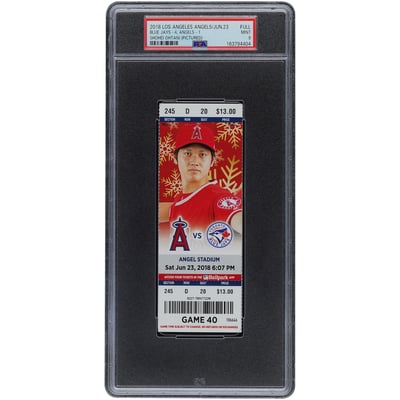 Shohei Ohtani Los Angeles Angels Fanatics Authentic June 23, 2018 PSA Authenticated 9 Ticket