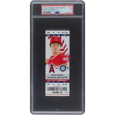 Shohei Ohtani Los Angeles Angels Fanatics Authentic September 16, 2018 PSA Authenticated 5 Ticket