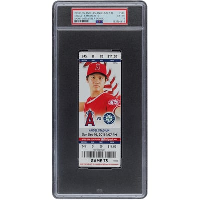 Shohei Ohtani Los Angeles Angels Fanatics Authentic September 16, 2018 PSA Authenticated 6 Ticket