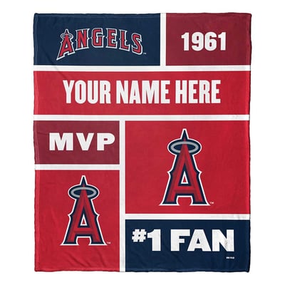 Los Angeles Angels The Northwest Group 50'' x 60'' Colorblock Personalized Silk Touch Throw