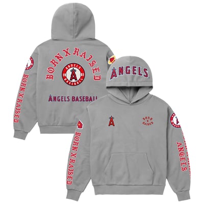 Los Angeles Angels Born x Raised Unisex Moneyball Hoodie - Gray