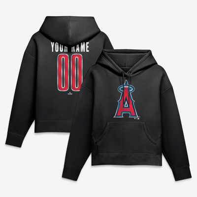 Los Angeles Angels Women's Forged Mascot Personalized Name & Number Hoodie - Black