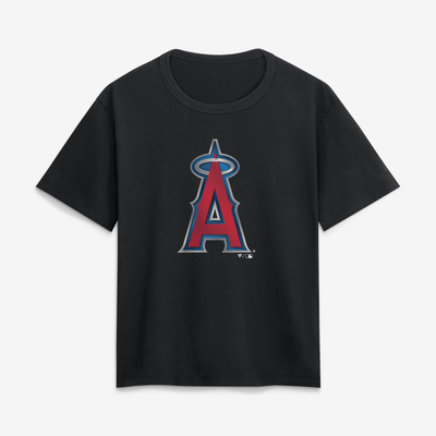 Los Angeles Angels Women's Metallic Mascot T-Shirt - Black