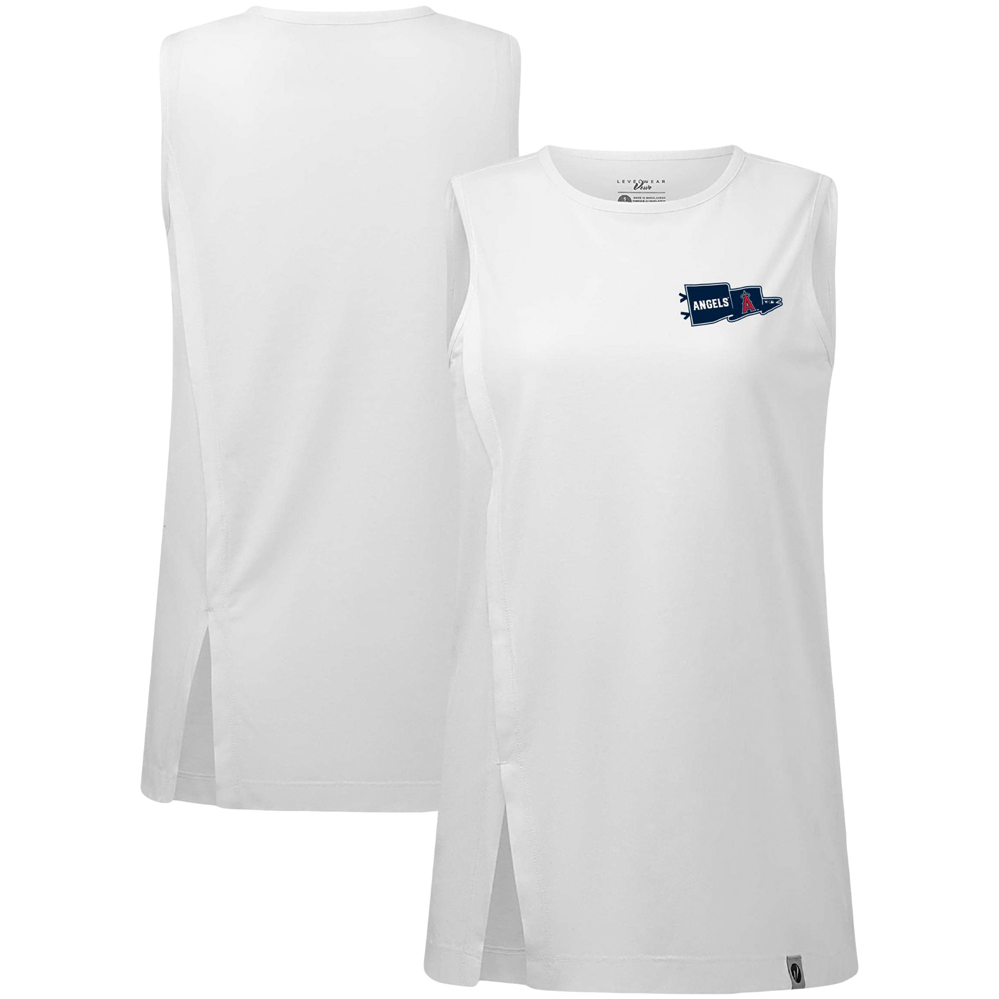 Women's Los Angeles Angels Levelwear White Influx Rafters Tank Top