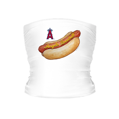 Los Angeles Angels Tiny Turnip Women's Hot Dog Tube Top - White