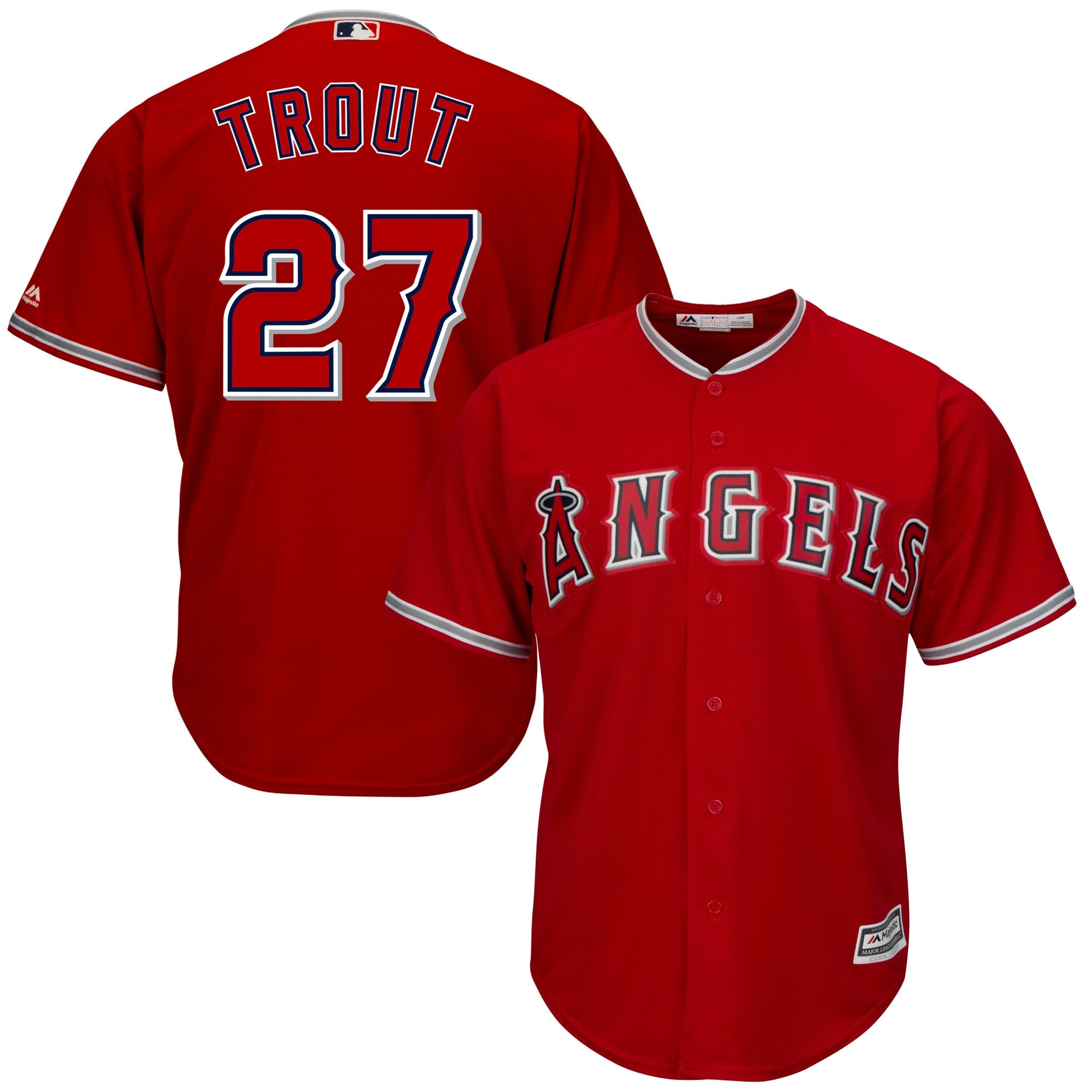 Youth Los Angeles Angels Mike Trout Red Alternate Cool Base Player