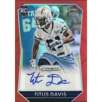 2015 Panini Prizm Rookie Autographs Prizms Red #RSTD Titus Davis/299