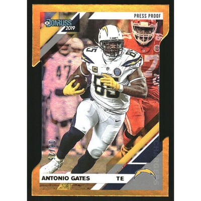2019 Donruss Press Proof Gold Die Cut #136 Antonio Gates