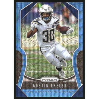 2019 Panini Prizm Prizms Blue Wave #222 Austin Ekeler