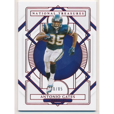 2020 Panini National Treasures Red Jersey Number #54 Antonio Gates/85