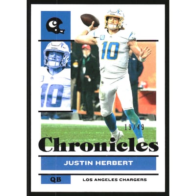 2021 Panini Chronicles Purple #68 Justin Herbert