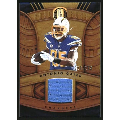 2021 Panini Gold Standard Gold Rush Materials #1 Antonio Gates/299