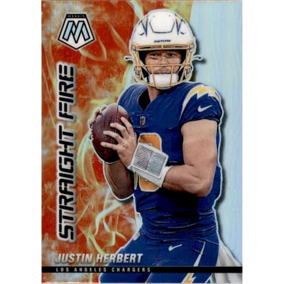 2021 Panini Mosaic Straight Fire Silver #10 Justin Herbert