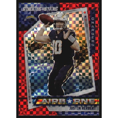 2021 Rookies and Stars Airborne Red Plaid #8 Justin Herbert