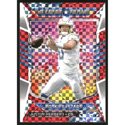 2022 Rookies and Stars Airborne Red Plaid #2 Justin Herbert