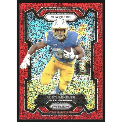 2023 Panini Prizm Prizms Red Sparkle #153 Austin Ekeler