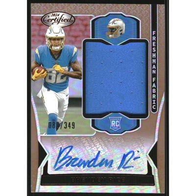 2024 Certified Freshman Fabric Mirror Signatures Bronze #34 Brenden Rice/349