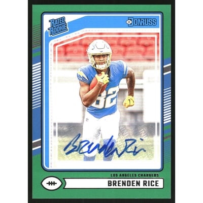 2024 Donruss Rated Rookies Autographs Green #382 Brenden Rice